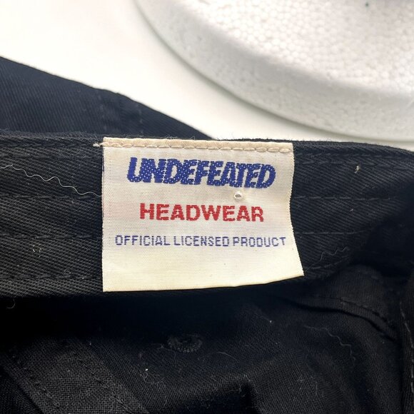 Undefeated Headwear "U" Logo Black and White Adjustable Strapback Hat Cap - Picture 8 of 8